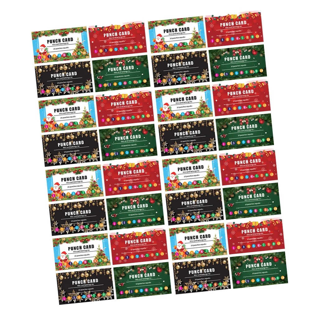 100 Pcs Christmas Rewards Card Cards for Classroom Props Incentive Coated Paper Punch Small Business