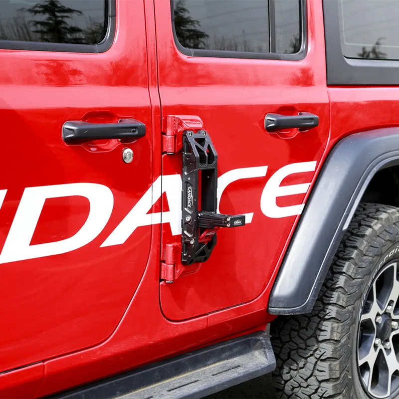 Compatible with Jp Wrangler JL Gladiator JT 2018-2025 Off Road Vehicle Door Hinge Steps Metal Folding Door Pedal