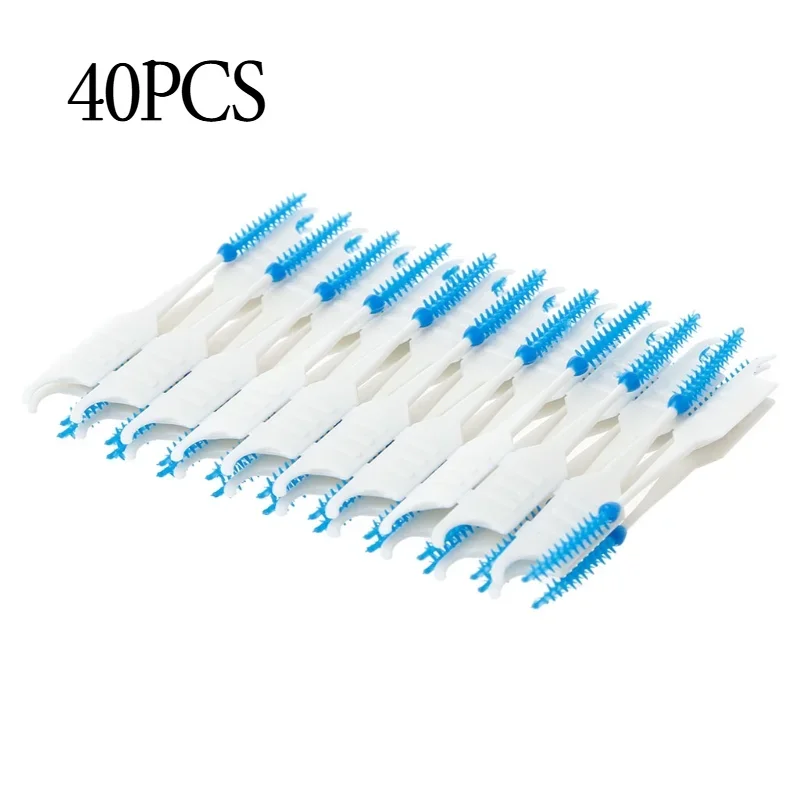 

40Pcs Dental Super Soft Silicone Interdental Brushes Dental Floss Toothpicks Cleaning Brush Oral Hygiene Care