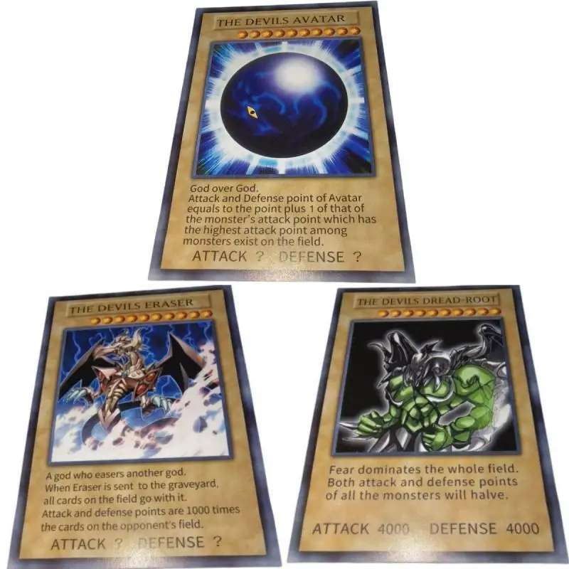 3 Sheets Card Yu-Gi-Oh Wicked God The Dreadroot Eraser Avatar Manga English Version Diy Action Toy Figures Anime Game Collection