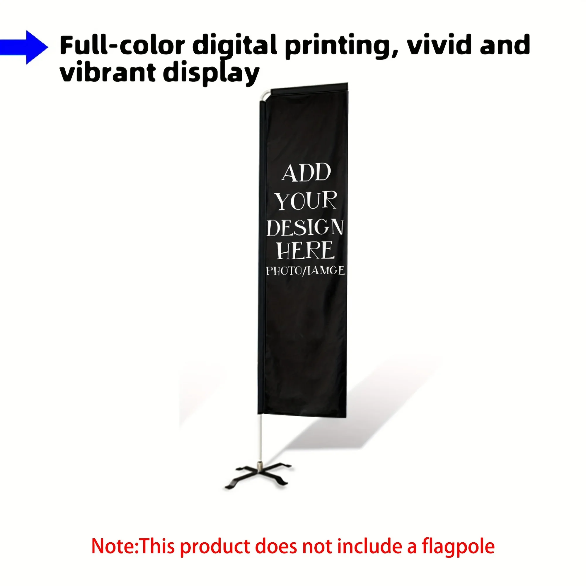 Personalized Image Square Feather Flag, Single Side Printing,Suitable for Outdoor Businesses Display, Events, Markets, No Stand