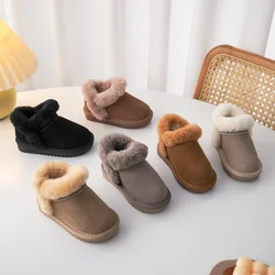 Stivali da neve invernali per bambini australiani ragazzi e ragazze spessi peluche Low Top scarpe in cotone peluche taglia 23-37