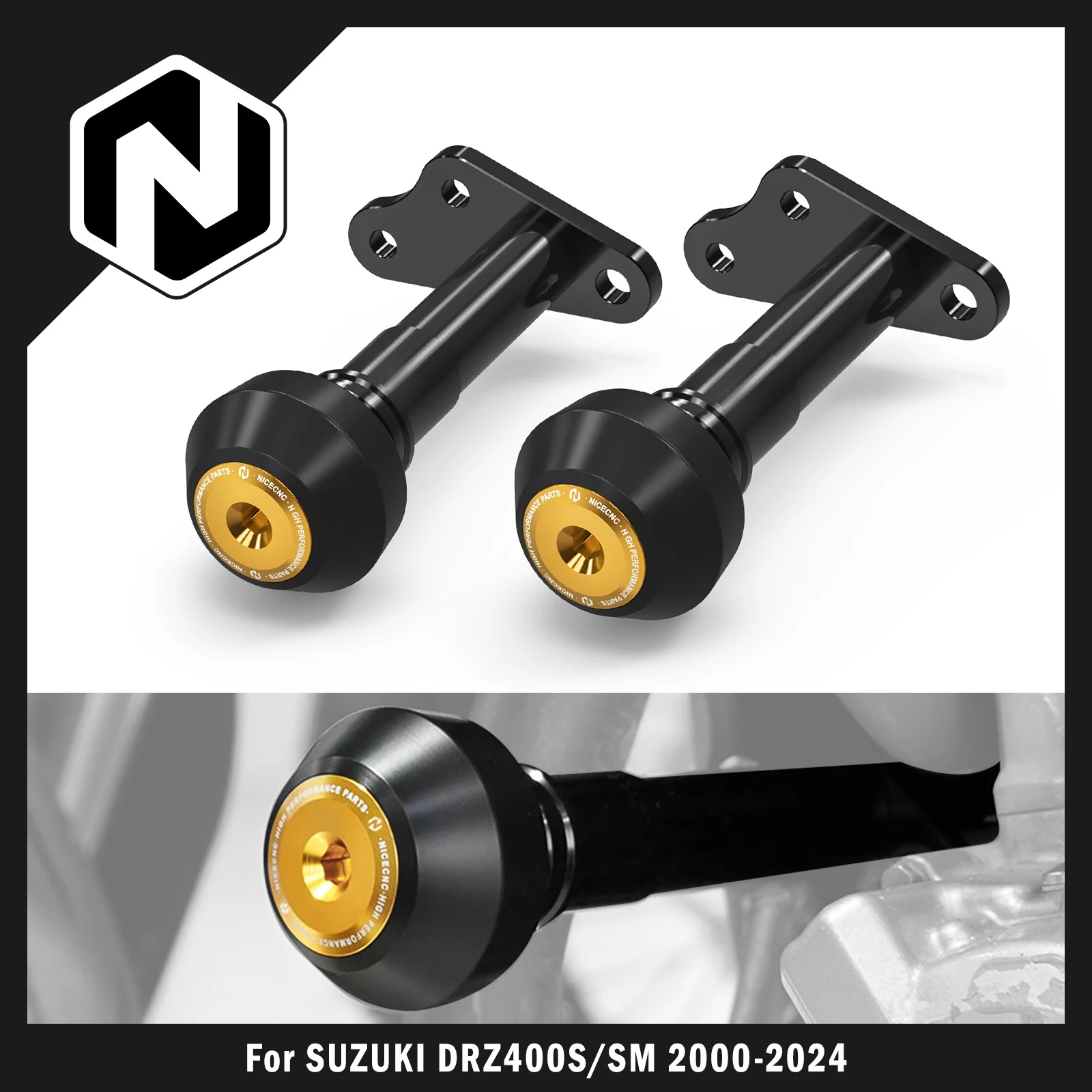 

NICECNC For Suzuki DRZ400S DRZ400SM 2000-2024 2023 DRZ DR-Z 400S 400SM 400 S SM Engine Frame Sliders Falling Crash Pad Protector