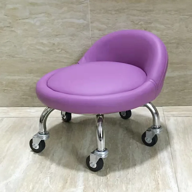 Joylove-taburete giratorio de polea para niños pequeños, silla Universal con respaldo de rueda, taburete bajo, sofá, pedicura, cambio de zapatos