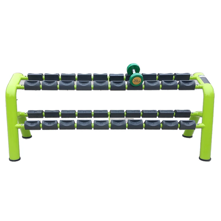 Commercial Gym Two-Layer Dumbbell Stand 10 Pairs Steel Rack  Used Dumbbell Rack for Strength Training Bodybuilding Equipment