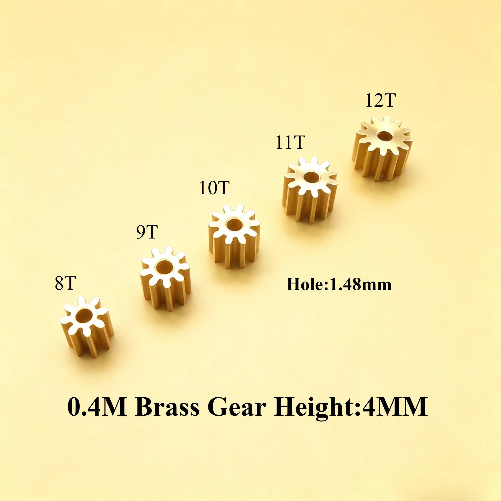10Pcs/Lot 0.4M Brass Gear Spur Pinion Mechanical Bore Hole Aperture 2mm 1.98mm 1.48mm 1.5mm 8/9/10/11/12/13/14/15/16/17/18 Teeth