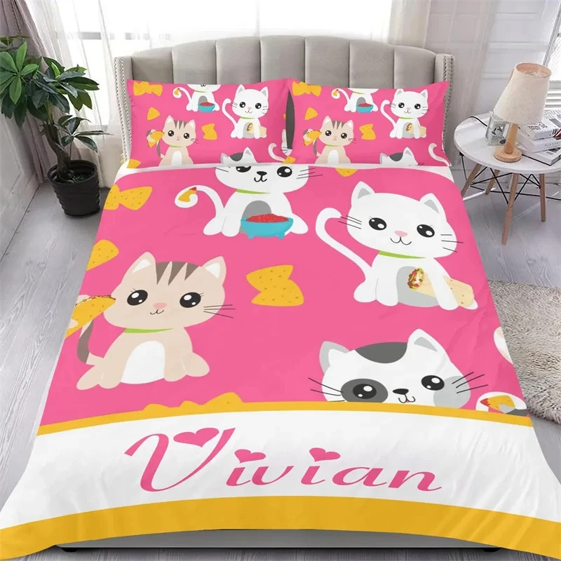 Lovely Koala Flowers Duvet Cover Cartoon Animal Bedding Set Elephant Cat Deer Leaves Quilt Cover King for Kids Child Gift Decor