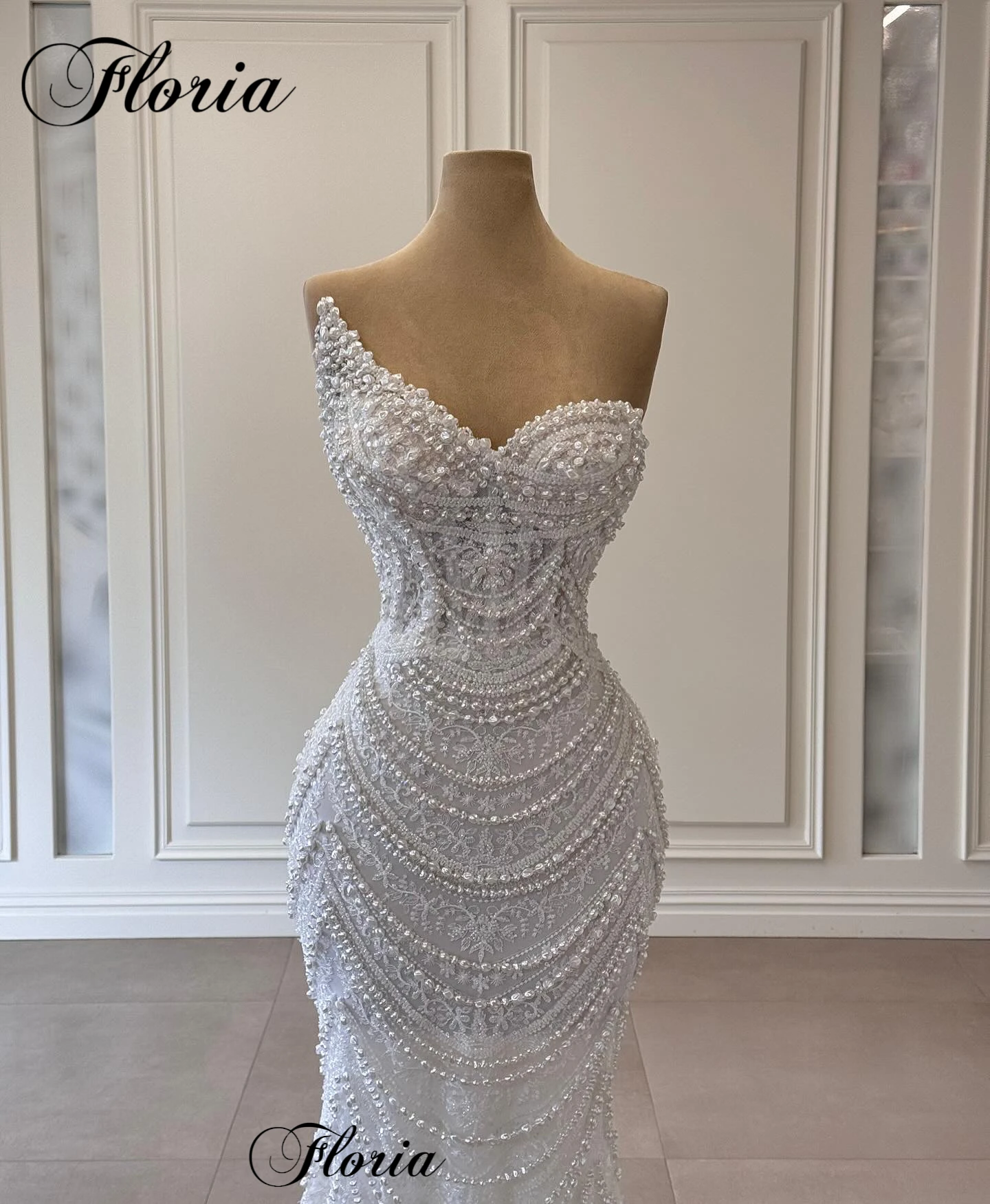 New Elegant Lace Prom Dresses With Pearls Sleeveless Sweetheart Engagement Dresses For Women Robes De Soirée Wedding Party Gowns image 2