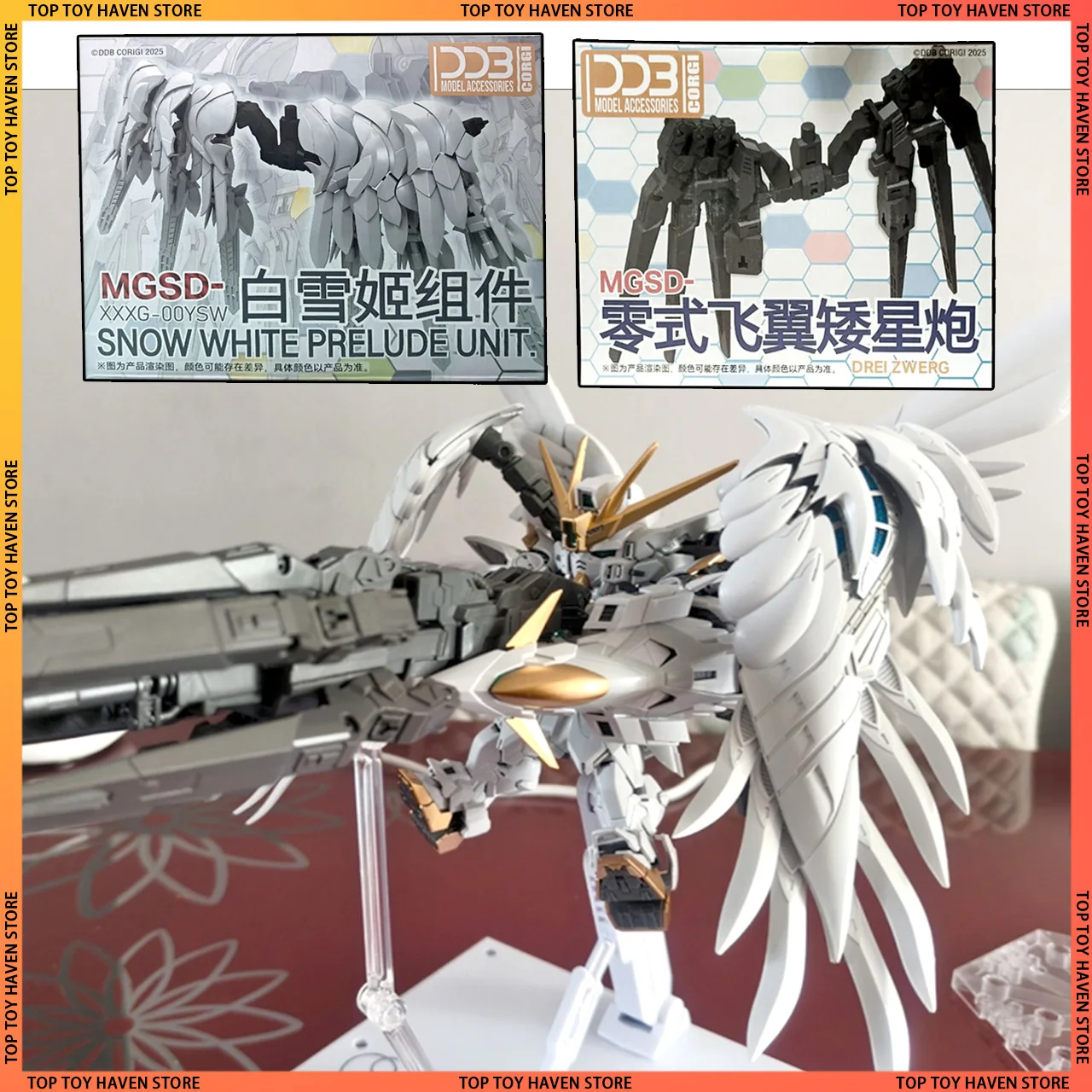 MGSd XXXG-00YSW aile DDB Anime Robot modèle Kit assemblage jouet neige blanche Prelude nouveaux accessoires figurine en plastique à collectionner