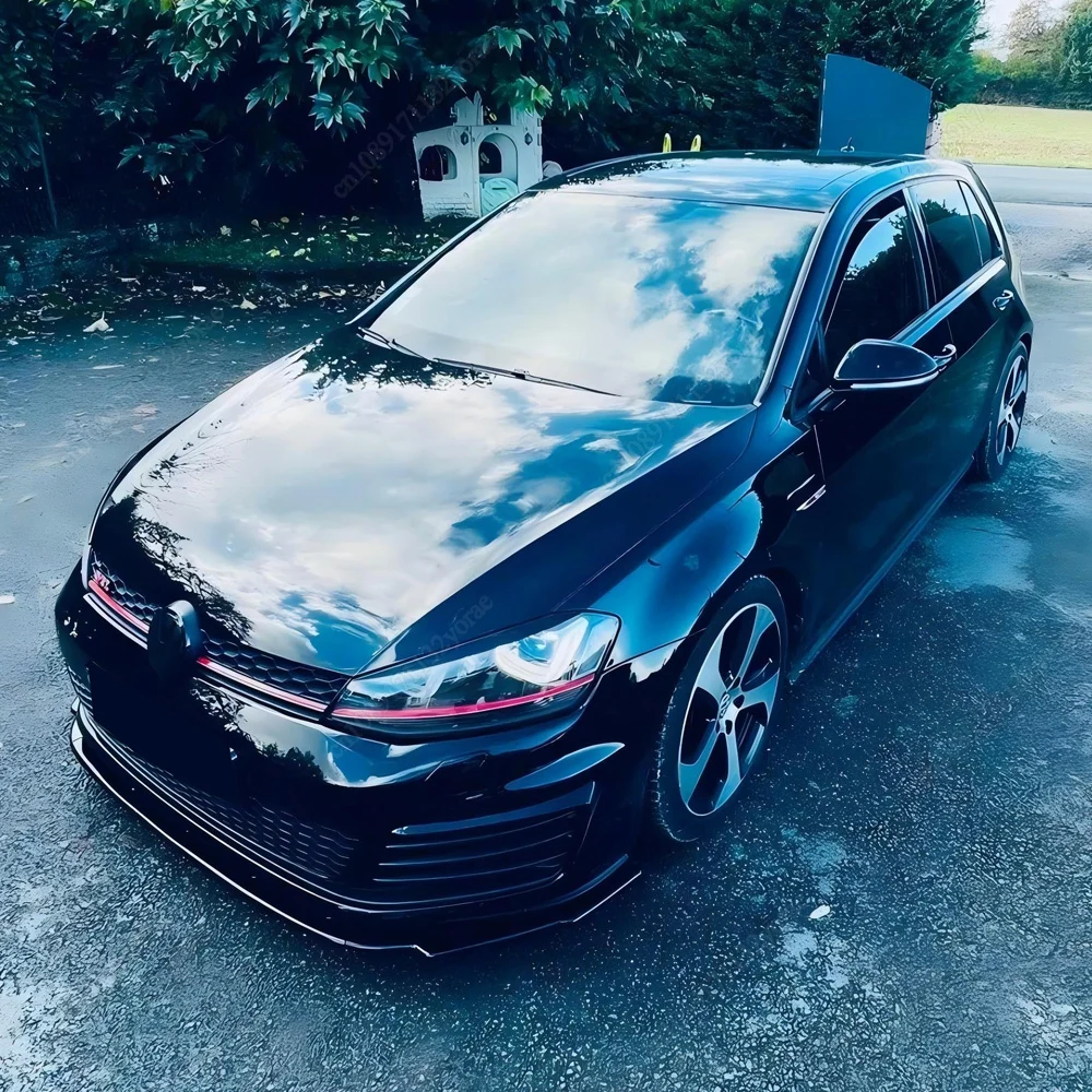 ل VW Golf MK7 7.5 GTI GTD GTE R R-Line 2012-2020 ABS الجبهة حافة مصد السيارة المفسد الفاصل الناشر Canards Bodykits ماكستون نمط
