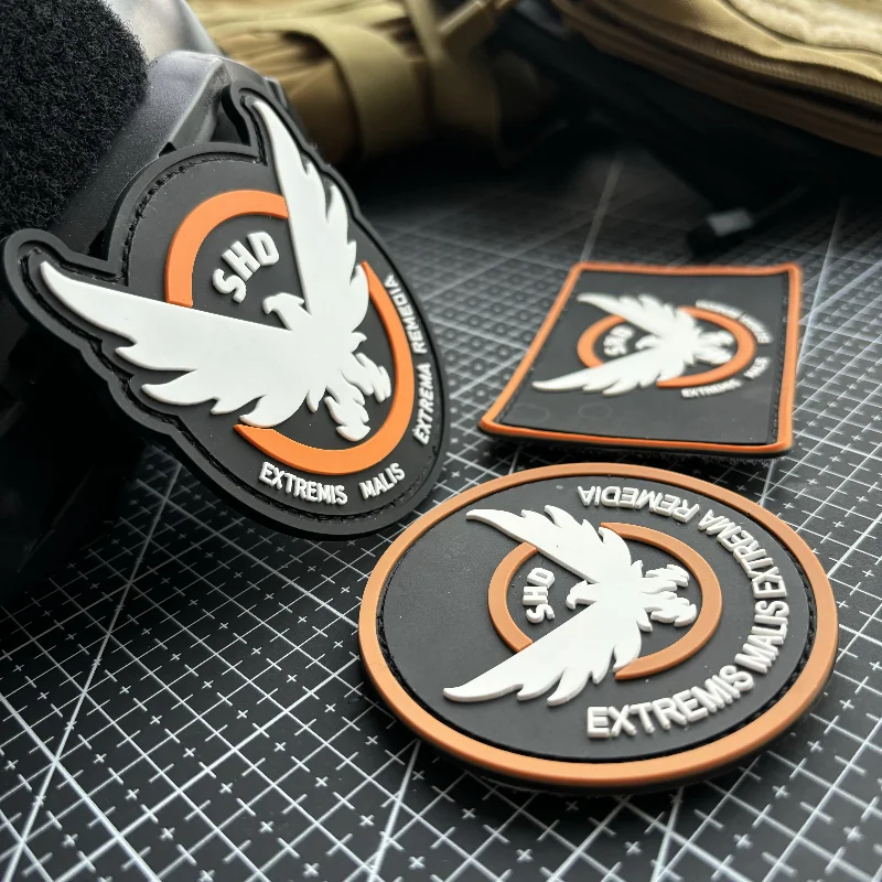 Territory Lockdown 3D PVC Morale Badge Game SHD Wing Logo Tactical Patch Luminous Hook and Loop Military Backpack Sticker