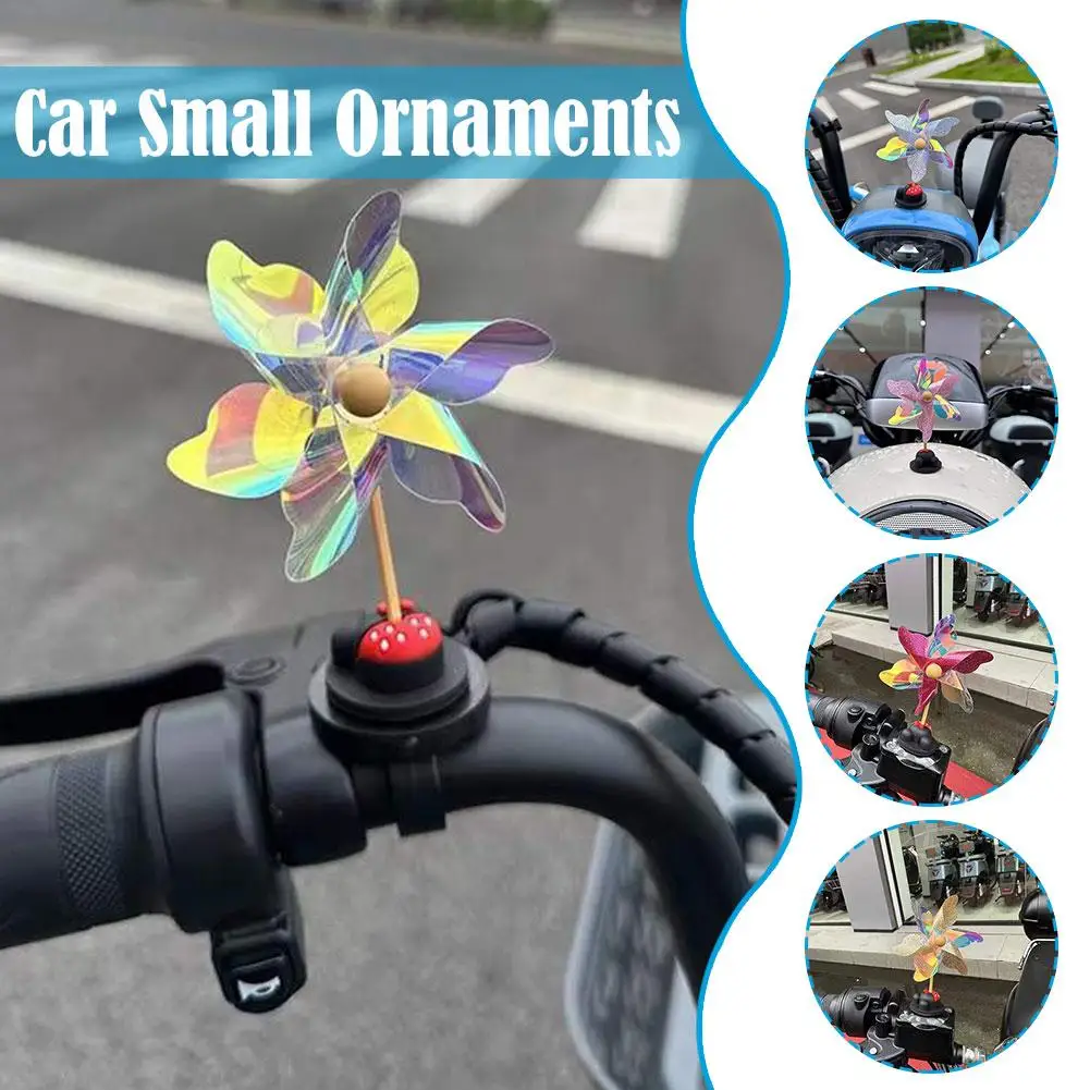 Creative Cute Electric Car Mini Windmill Decoration Bicycle Car Interior Motorcycle Handlebar Decoration Pinwheel Ornament V8B1