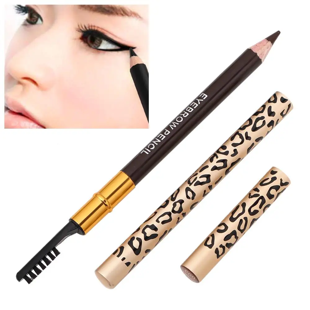 Mode Waterdichte Vrouwen Borstel Wenkbrauwpotlood Make-up Luipaard Eyeliner Wenkbrauw Enhancers Ogen Make-up