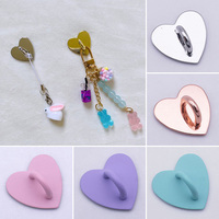 Kawaii Adhesive Metal Heart Phone Charm Holder Mobile Phone Case Finger Ring Stand Hooks Buckle Charms Clasp Accessories String