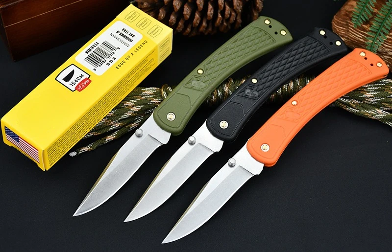 

BK 110 Pocket Folding Knife 440c Blade Nylon Fiber Handle Lightweight Outdoor Survival Hunting Knife EDC Cutting Camping Tool