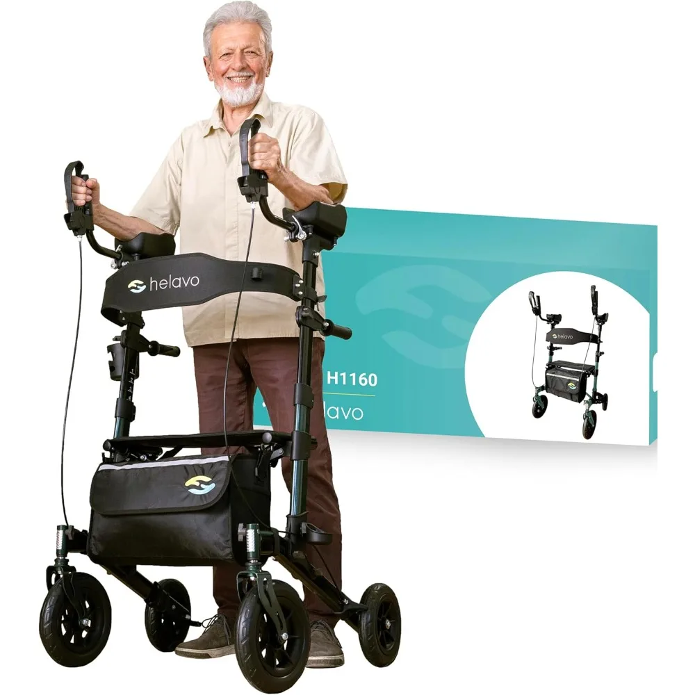 All Terrain Upright Walker with Flat-Free Solid Rubber Tires - Outdoor Stand Up Walker for Seniors