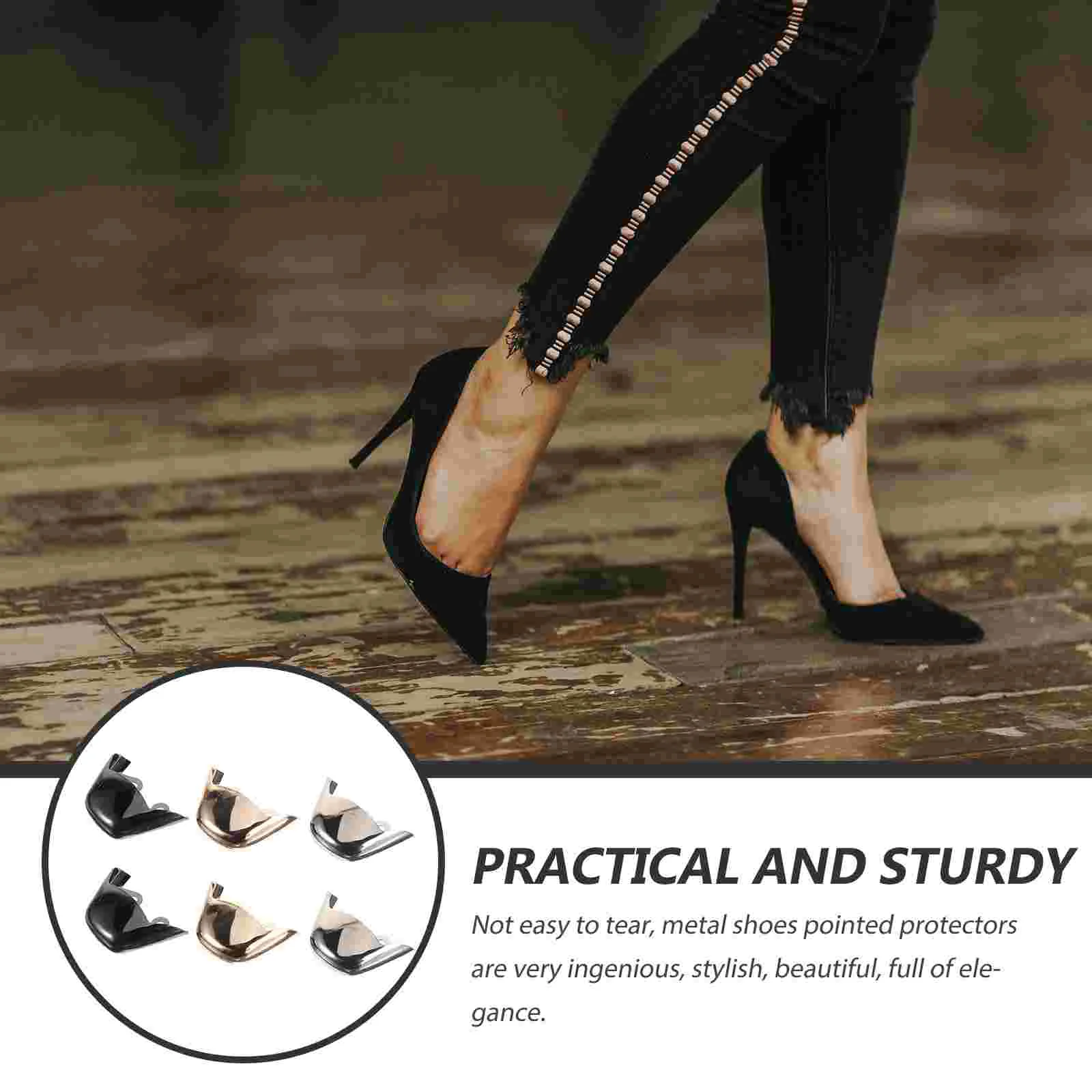 3 Pairs Metal Shoe Protectors For Heels Durable Sturdy Heel Tip Covers Extend Service Life Boot Toe Guards Cowboy Tips Repair