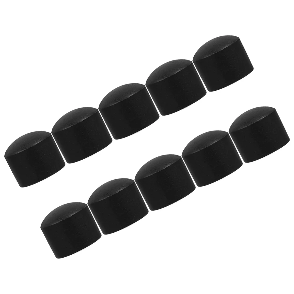 10Pcs Table Soccer Rod Covers 15.8mm Black Plastic Foosball End Caps Protectors Mini Pipe Post Covers for Game
