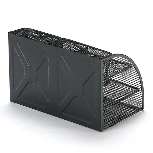 Imagen 2 del producto Portalápices de Metal de gran capacidad, caja de almacenamiento de escritorio para suministros de oficina y escuela, 1 ud.