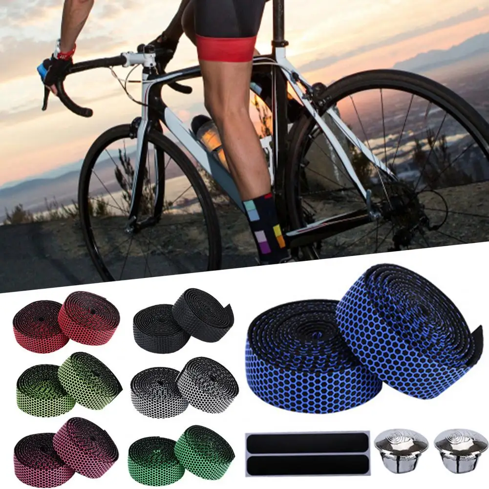 Bicycle Handlebar Tape Anti-slip Honeycomb Grip Tape EVA Foam Shock Absorption Mountain Bike Handle Wrap Bike Accessories