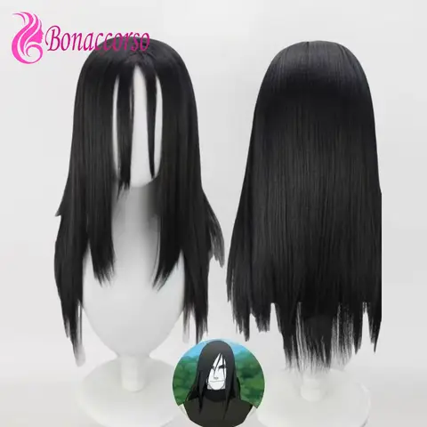 HOKAGE NINJA Orochimaru Cosplay Wig Synthetic Long Straight Wig Anime Coser Heat Resistant Fiber High Quality Wig Halloween