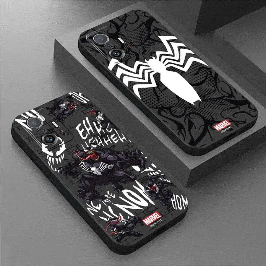 Marvel Spider Man Venom Logo Phone Case for Xiaomi Mi 11 Lite 12T 11T 10T Pro 12 12X 13 14 Pro 13 Lite Silicone Cover