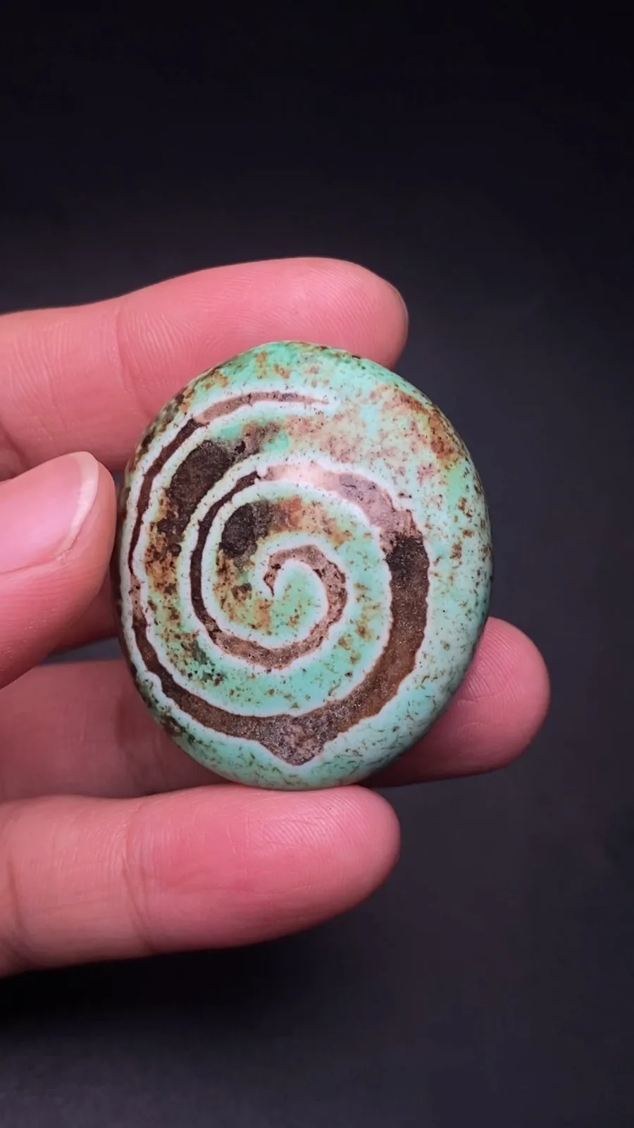 Rare Tibetan Naturally weathered Old Agate Dzi * 6 Eyes* Bead 39mm K0324