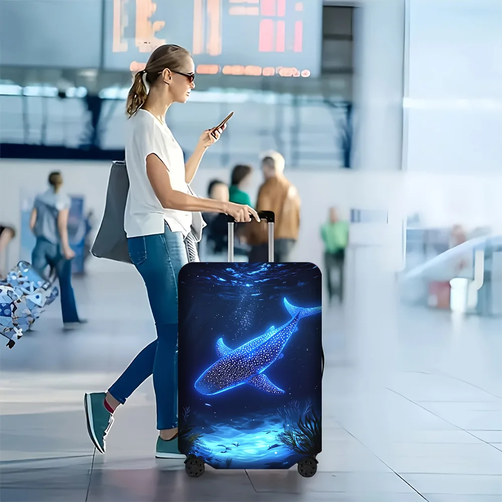 

1PC Whale Shark Themed Printed Luggage Cover for luggage sizes 18 – 32 inches; dust and elastic travel accessories to effecti