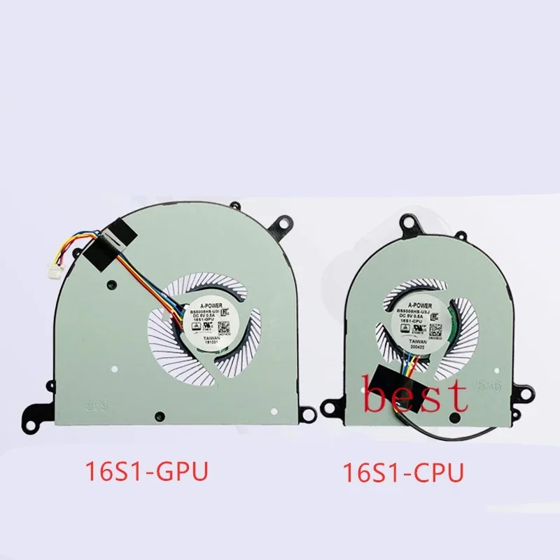 Nieuwe Originele Laptop Cpu Gpu Koelventilatoren Voor Msi Moderne Ps63 8rc 8M MS-16S1 16s3 16s2 Bs5005 HS-U3J/U3i Koelventilator