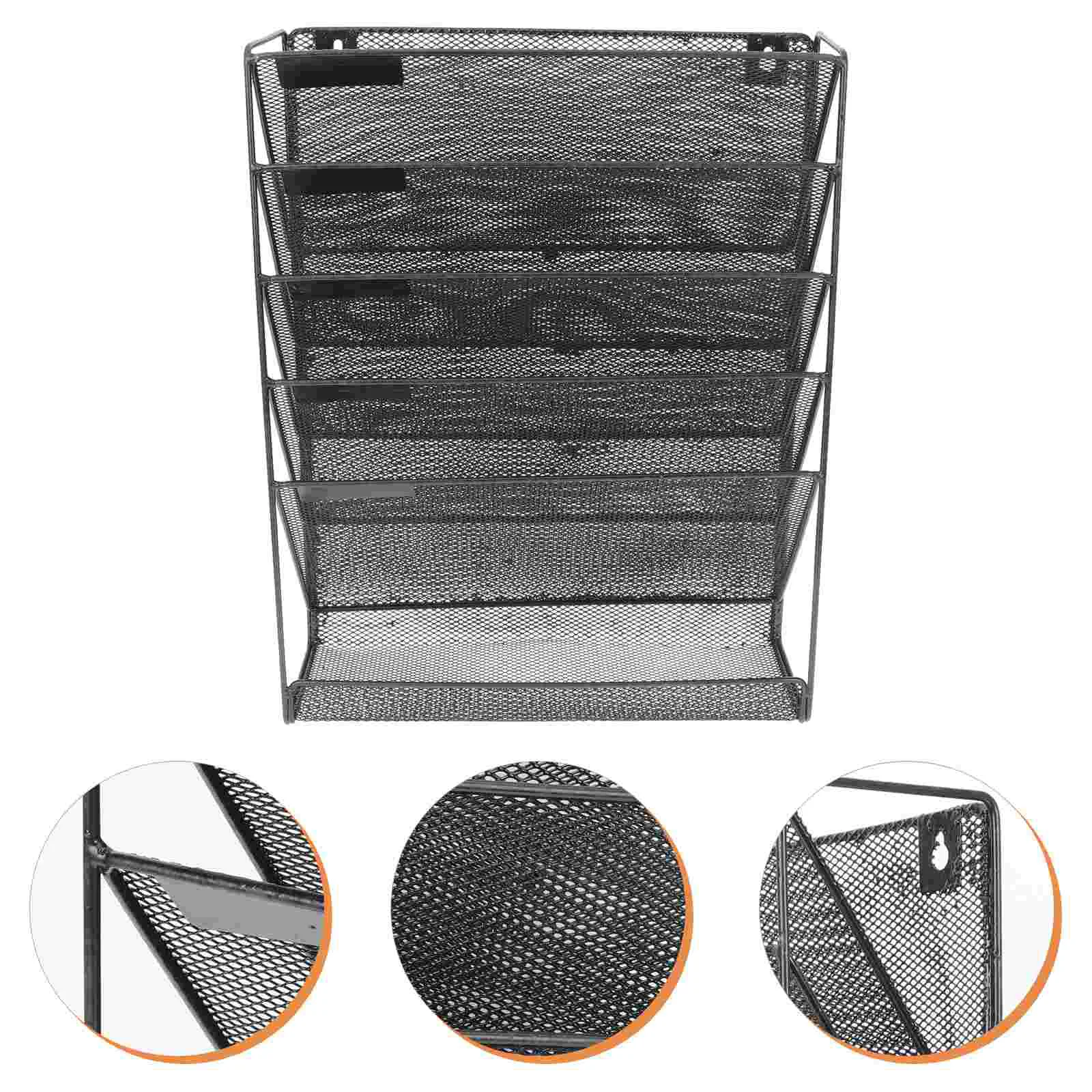 

Household Wall Hanging File Organizer Mesh Design File Holder Office Multi-layer File Container