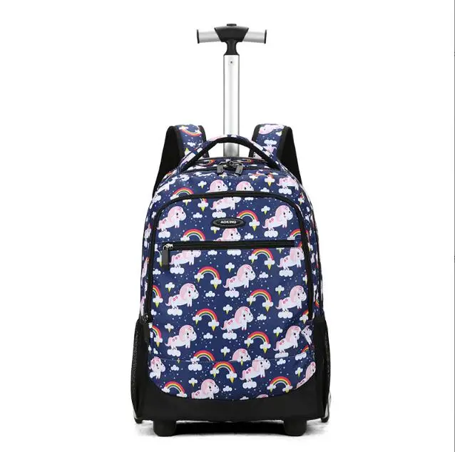 18 inch Wheeled backpack kids School bags On wheels Trolley backpack bag for teenagers Children School Rolling backpack for girl