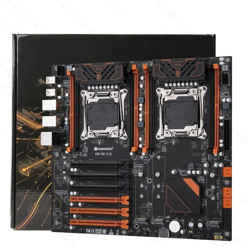 Combo de Placa Base X99 F8D PLUS LGA 2011-3 con Doble CPU, Intel Xeon E5 2680 V4×2, Memoria RECC DDR4 de 4×32G, Kit para Servidor/Estación de Trabajo
