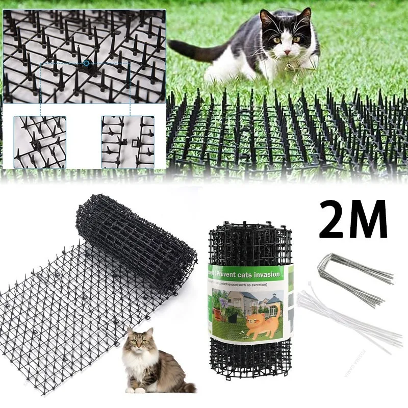 2M Polypropylene Cat Dog Spike Mat  Animal Repellent Deterrent Anti Scat Tool Household Garden Protection Anti Dog Cat Mat