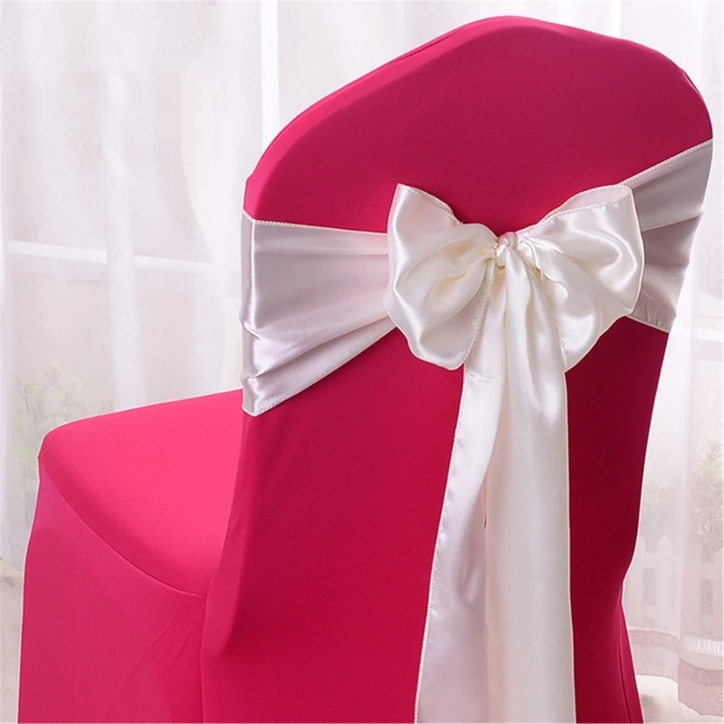 H55A 5Pcs Stretch Chair Sashes Wedding Sashe Chair Decorations Chairs Bow Band Belt