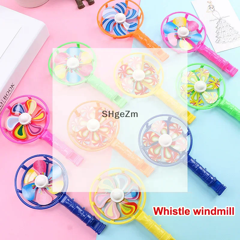 Random 10Pcs Children Toys Plastic Whistle Windmill Fan Kids Birthday Party Gifts Back To School Presents Toy For Kids Gifts