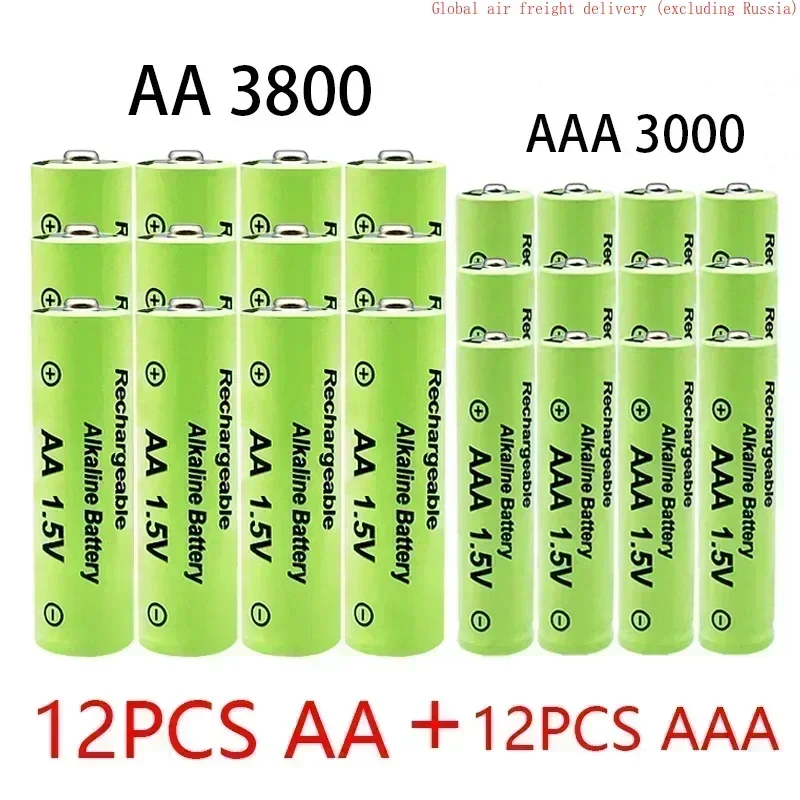 Discounted 1.5V AA-AAA NI MH rechargeable alkaline battery 3800-3000mAh flashlight, toy, clock, remote control,etc. with charger