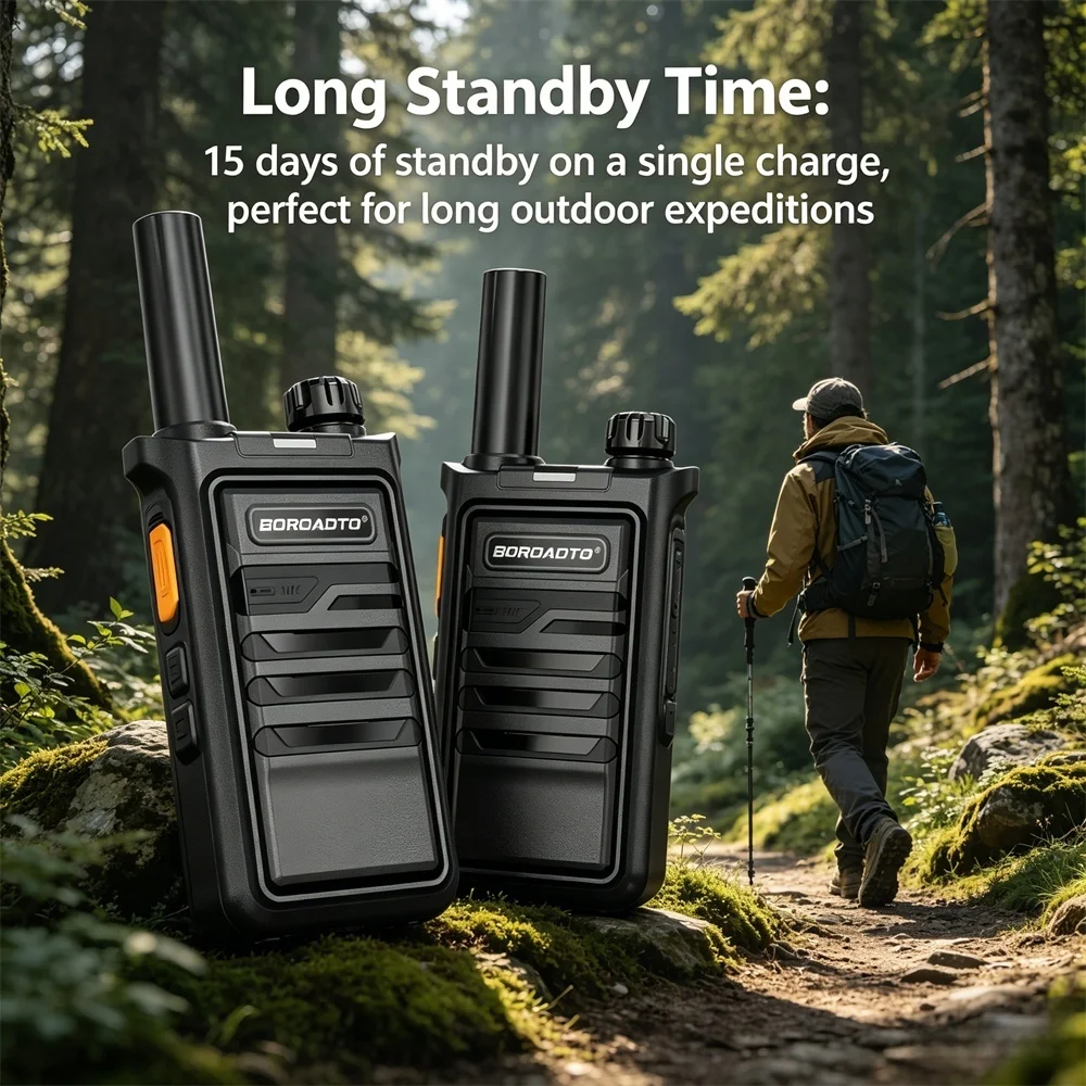 Mini Long Range UHF 400-470MHz PMR446 Walkie Talkie 16 Channels Waterproof Rechargeable Handheld Two Way Radio USB Charger