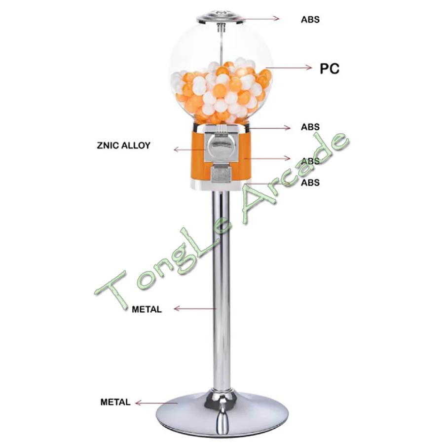 Lottery Interactive Machine, 50mm Ball Egg Twisting Machine, with Base Support, Coffee Capsule Arcade Vending, for Any Coins