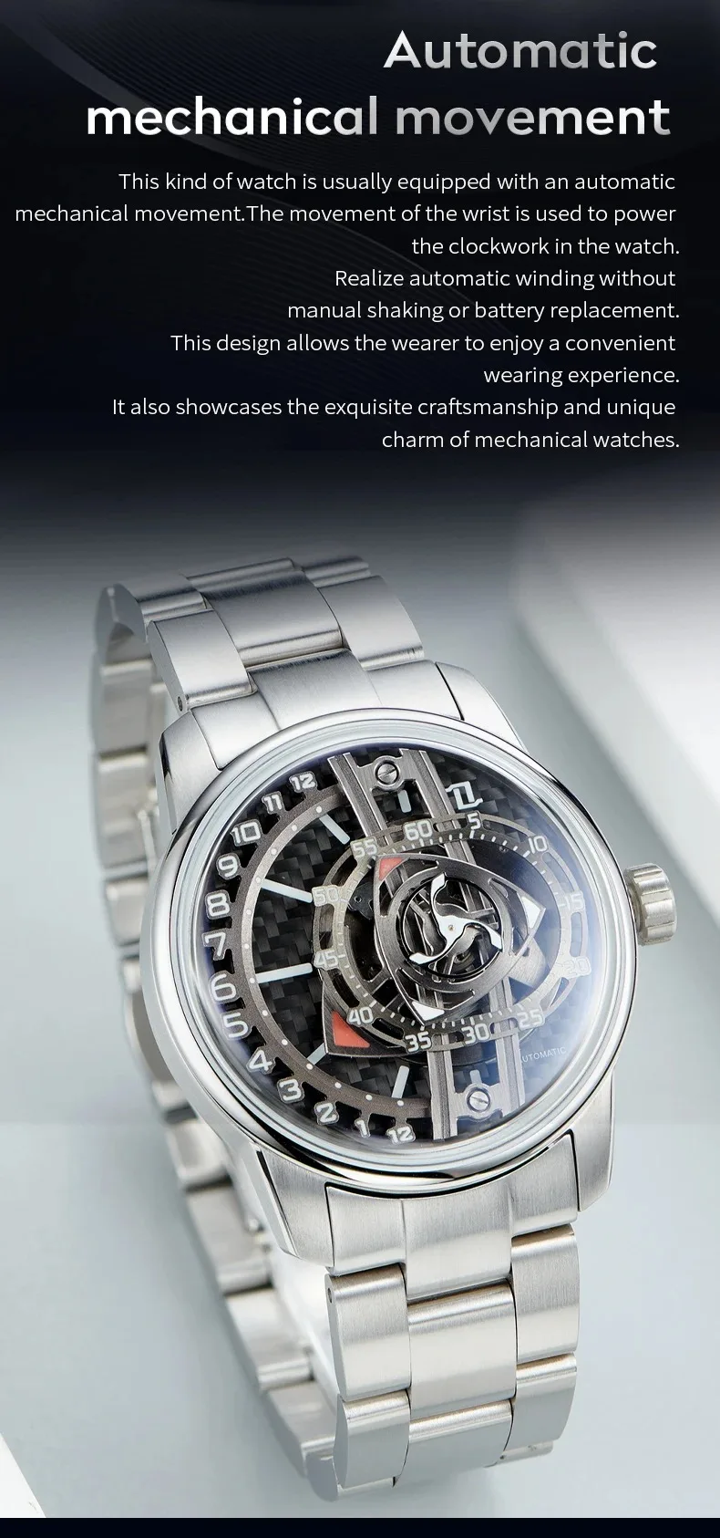 Автоматические Мужские часы OBLVLO, роскошные механические наручные часы 42 мм, светящиеся водонепроницаемые сапфировые уникальные модные дизайнерские часы с роторным циферблатом