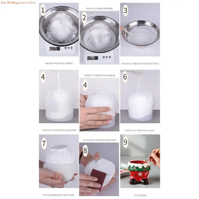 G92D Multipurpose Festive Boot Shaped Silicone Mould for Handmade Decorations