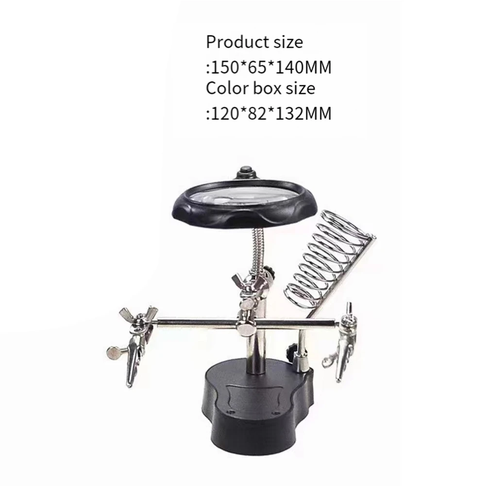 

J1UL1N Repair Auxiliary Clamp With LED Light Magnifying Glass Circuit Board Repair Welding Soldering Iron Stand