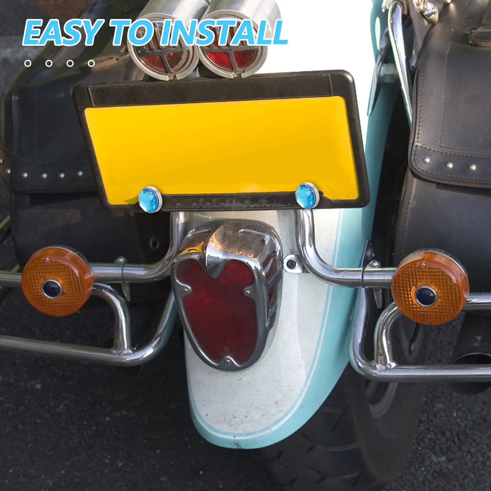 

4Pcs Motorcycle Decorative Screws M6 Blue License Plate Bolts Precision Engineered Alloy Fasteners for Number Plate Mounting