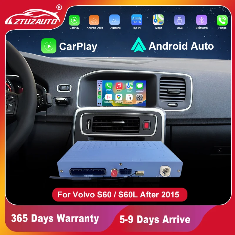 

Wireless CarPlay for Volvo S60 S60L 2014-2019 7" LCD Screen Android Auto Interface Mirror Link AirPlay Car Play Function