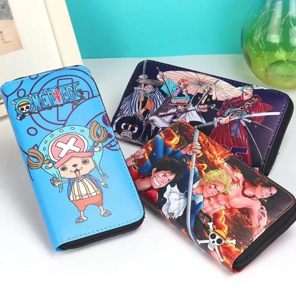 

New Fashion Cartoon Wallet One Piece JUMP Comic Pattern Wallet Zipper Handbag Wallet Long Coin Purse Clutch Bag Birthday Gift