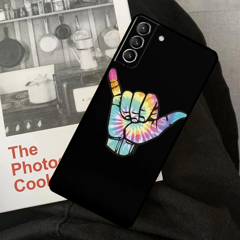 Surfer Surf Hang Loose Shaka Phone Case For Samsung Galaxy S24 S22 S23 Ultra S20 S21 S24 FE S9 S10 Note 10 Plus 20 Ultra