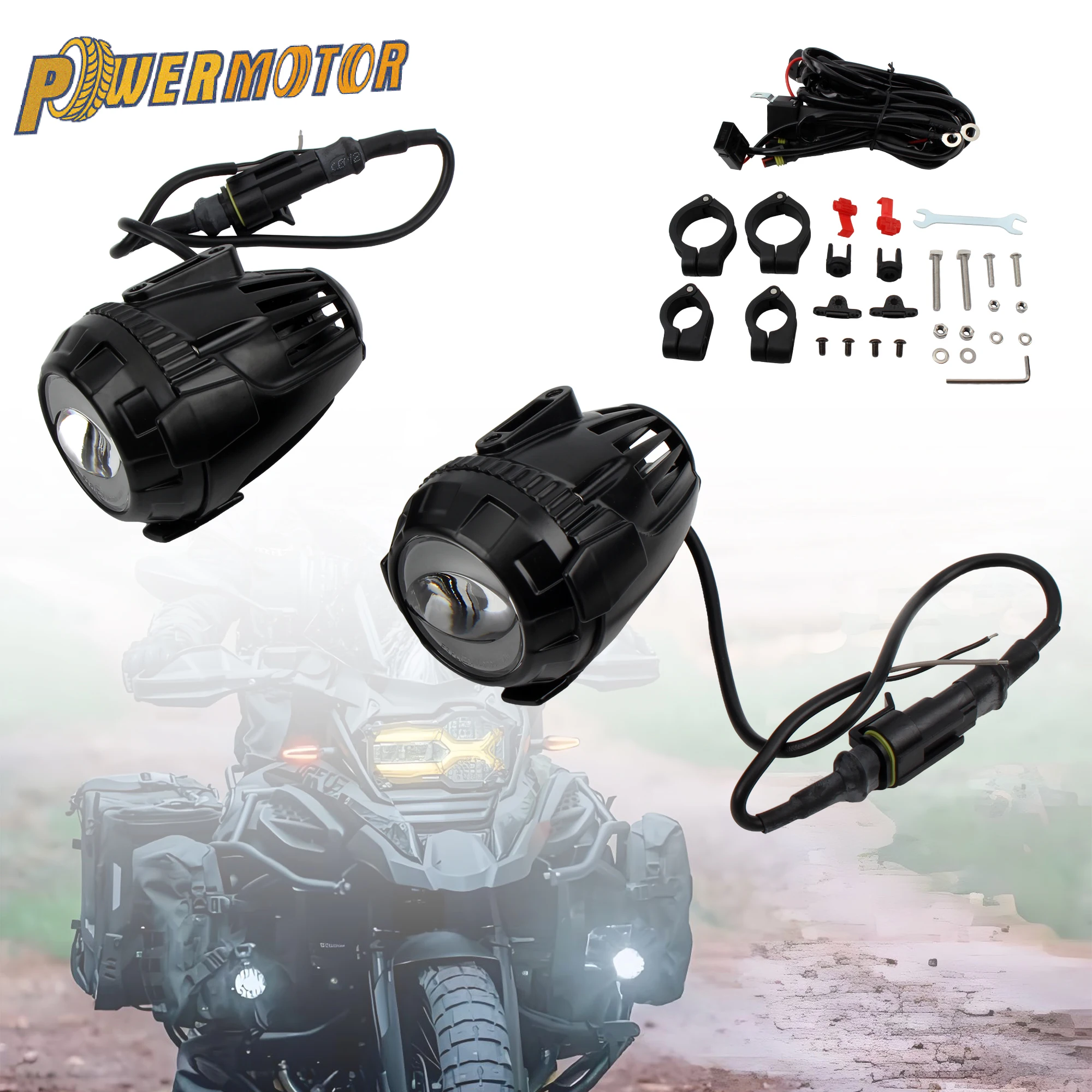 

Motorcycle 12V LED Fog Lights Auxiliary Spot Lamp Pair Night Riding For BMW R1200GS R1250GS ADV Street Offroad Bike Parts