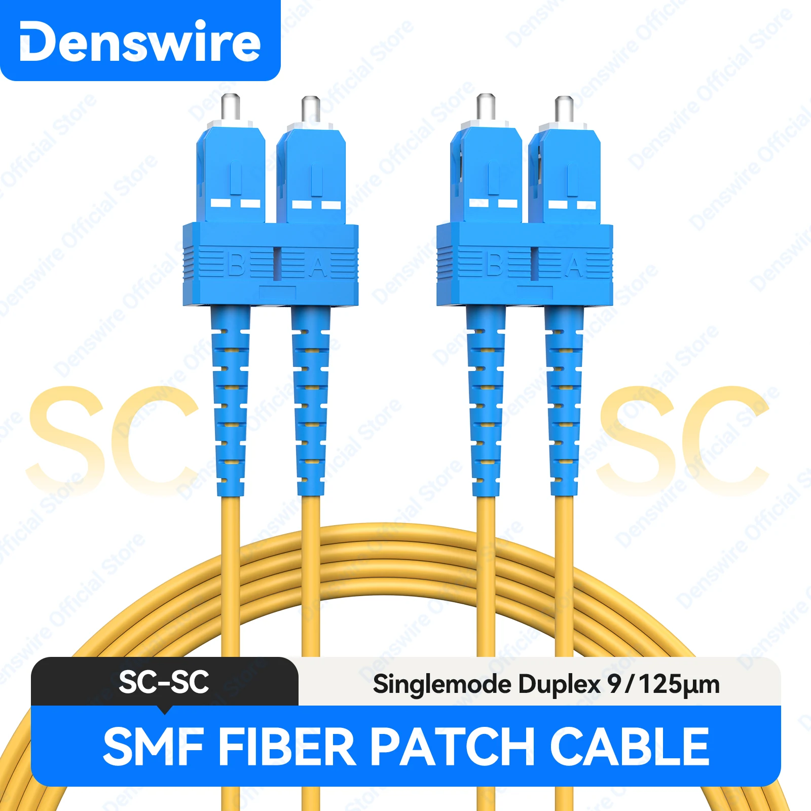 Denswire Single Mode OS2 Fiber Optical Patch Cable LC to LC SC to SC Optic Fiber Jumper Duplex UPC 9/125μm, OS2 SMF OFNR