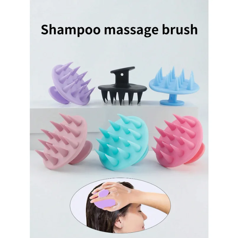 

1pc Silicone Shampoo Brush Body Massage Brush Bath Shower Brush Salon Hairdressing Tool Scalp Massage Comb Hair Washing Comb
