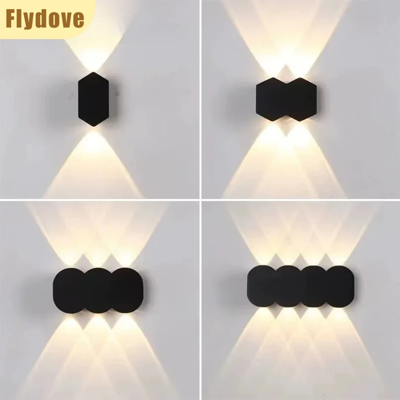 

Modern Aluminum LED Outdoor Black Wall Lamp 4W 6W 8W 10W AC85-265V Garden Bedroom Corridor Indoor Home Lighting Fixture