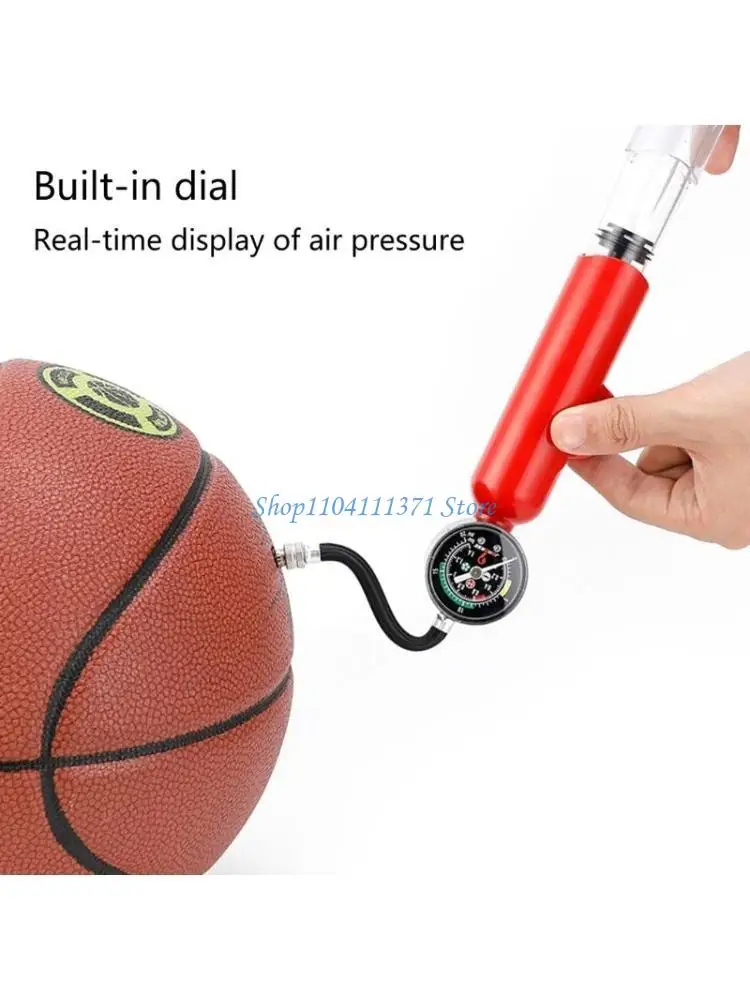 

P9FC Легкие воздушные насосы 20PSI Ручной насос для шариков с манометром Насос для спортивных мячей для футбола, баскетбола,
